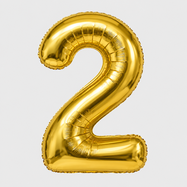 Number 2 Foil Balloon