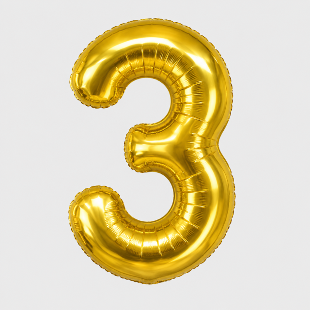 Number 3 Foil Balloon