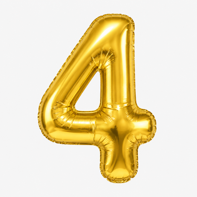 Number 4 Foil Balloon