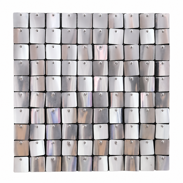 Silver Shimmer Sequin Backdrop Panel for Party Decoration
