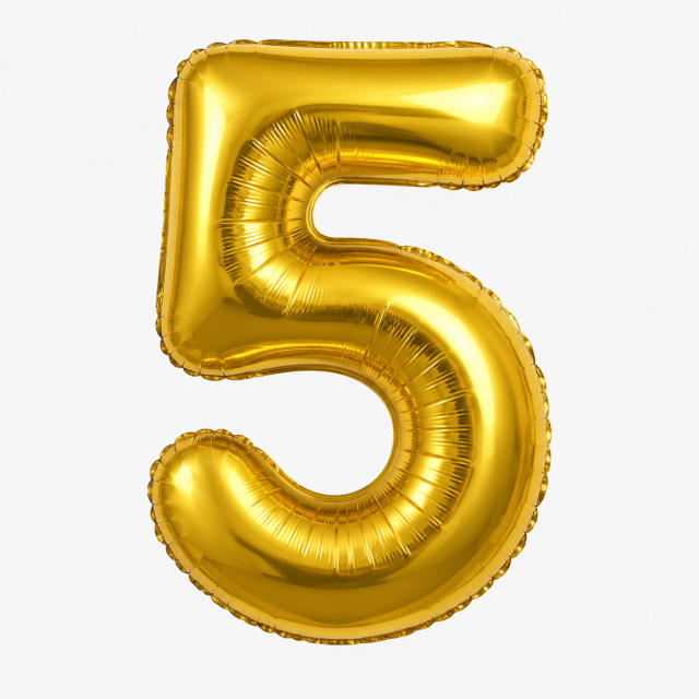 Number 5 Foil Balloon