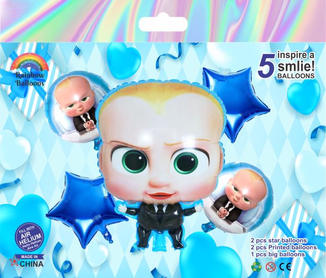 Baby Boss Theme Foil Balloon Set – 5 Pcs